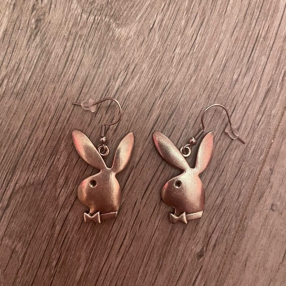 Sterling Silver Playboy Bunny Earrings - Picture 3 of 3